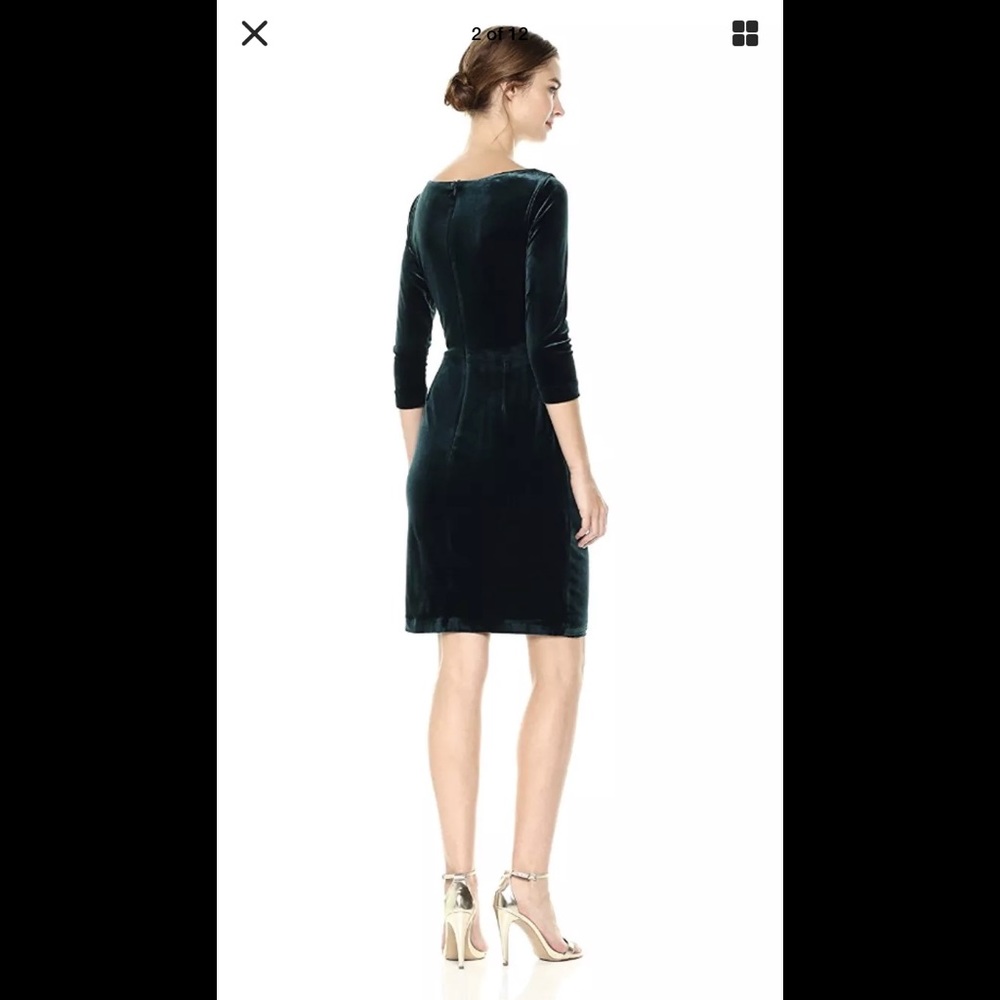 Betsey Johnson Faux wrap velvet dark green - Picture 2 of 8
